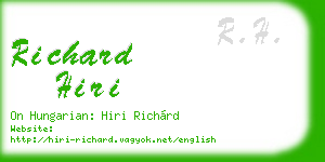 richard hiri business card