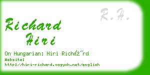 richard hiri business card